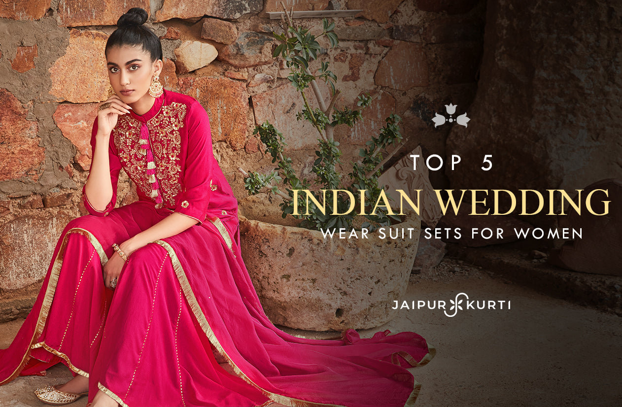5 INDIAN WEDDING WEAR SUIT SETS FOR WOMEN