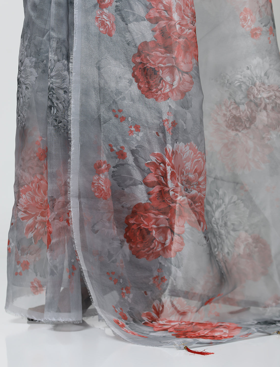 Floral Printed Organza Saree