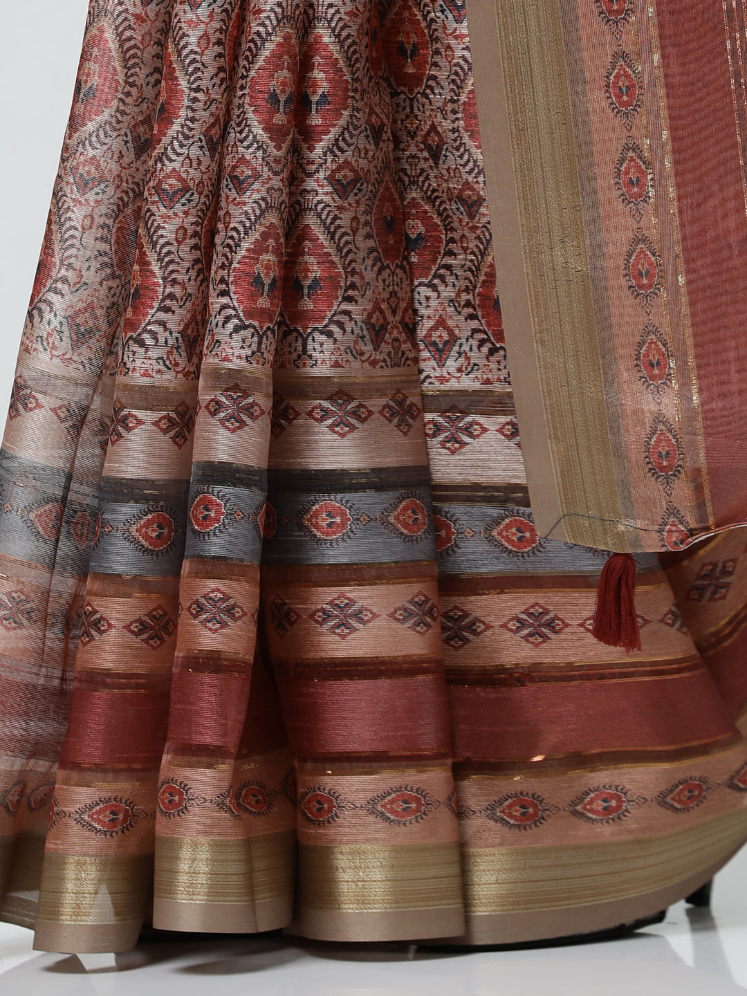 Multicolor Pure Georgette Geometric Printed Saree