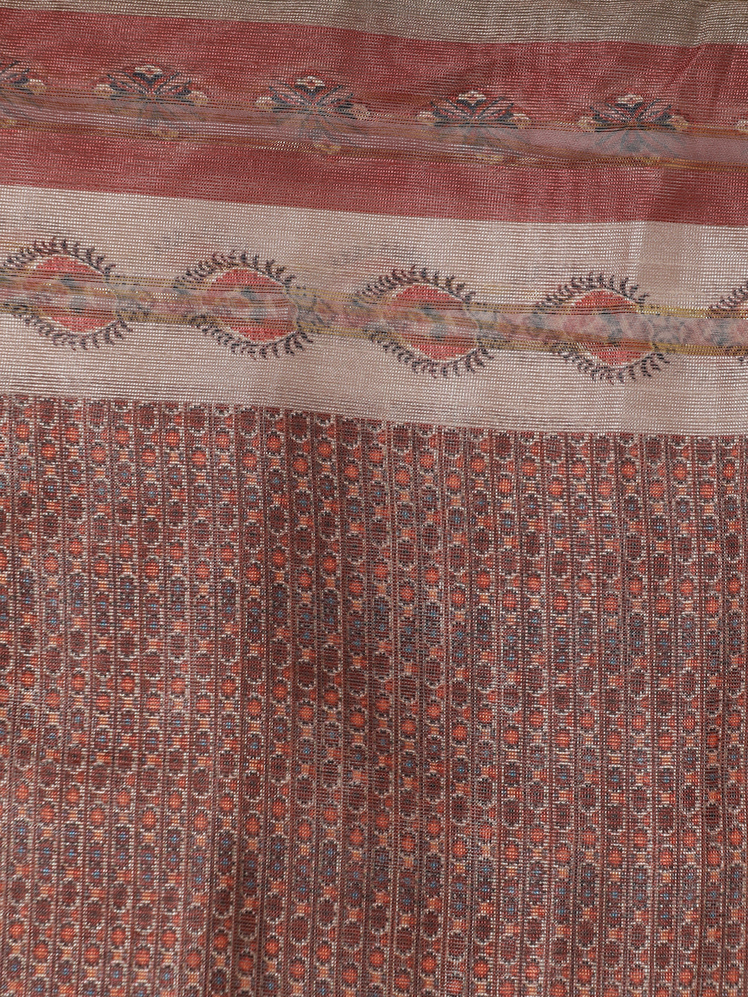 Multicolor Pure Georgette Geometric Printed Saree