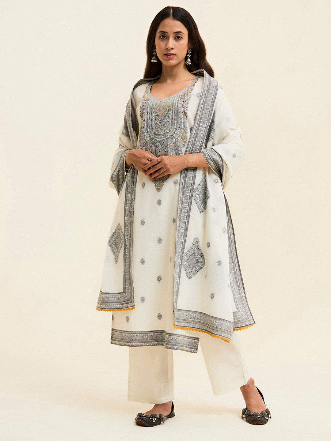 Black Hand Embroidered Suit Set