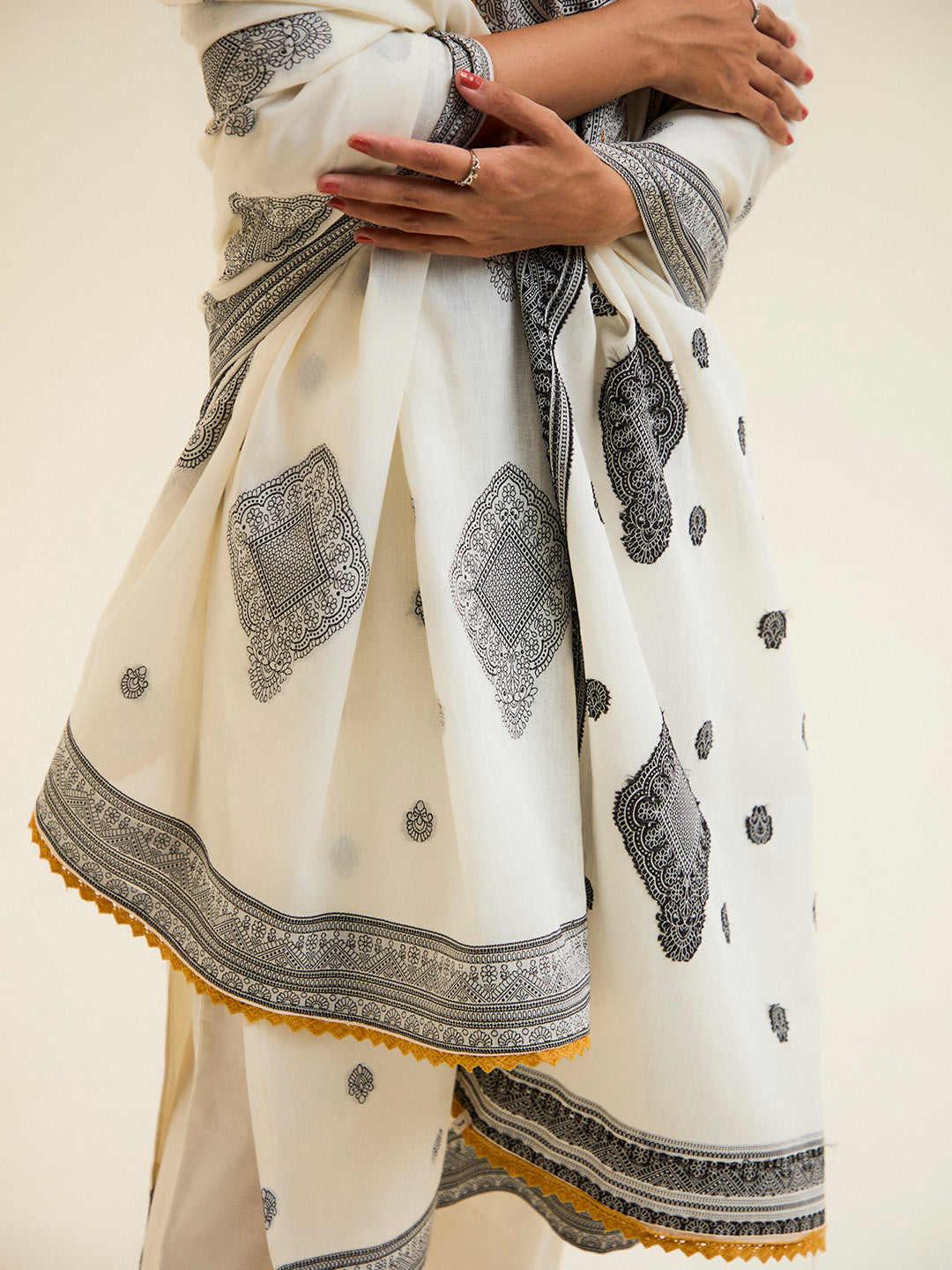 Black Hand Embroidered Suit Set