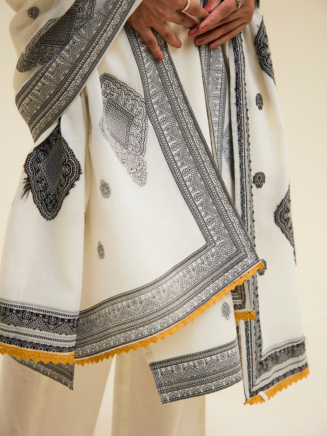 Black Hand Embroidered Suit Set