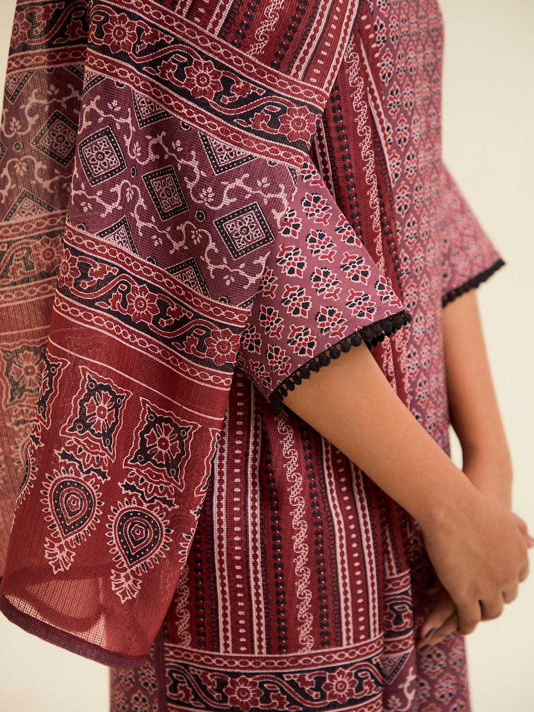 Mauve Digital Printed Cotton Suit Set