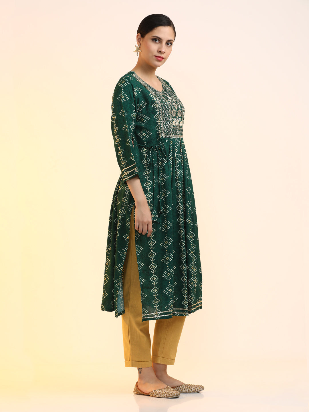 Embroidered A-Line Ethnic Motifs Kurta