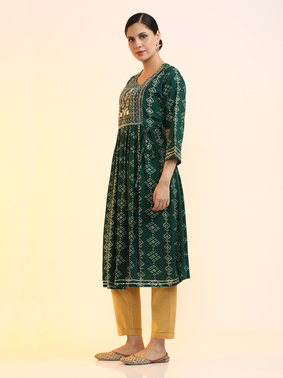 Embroidered A-Line Ethnic Motifs Kurta