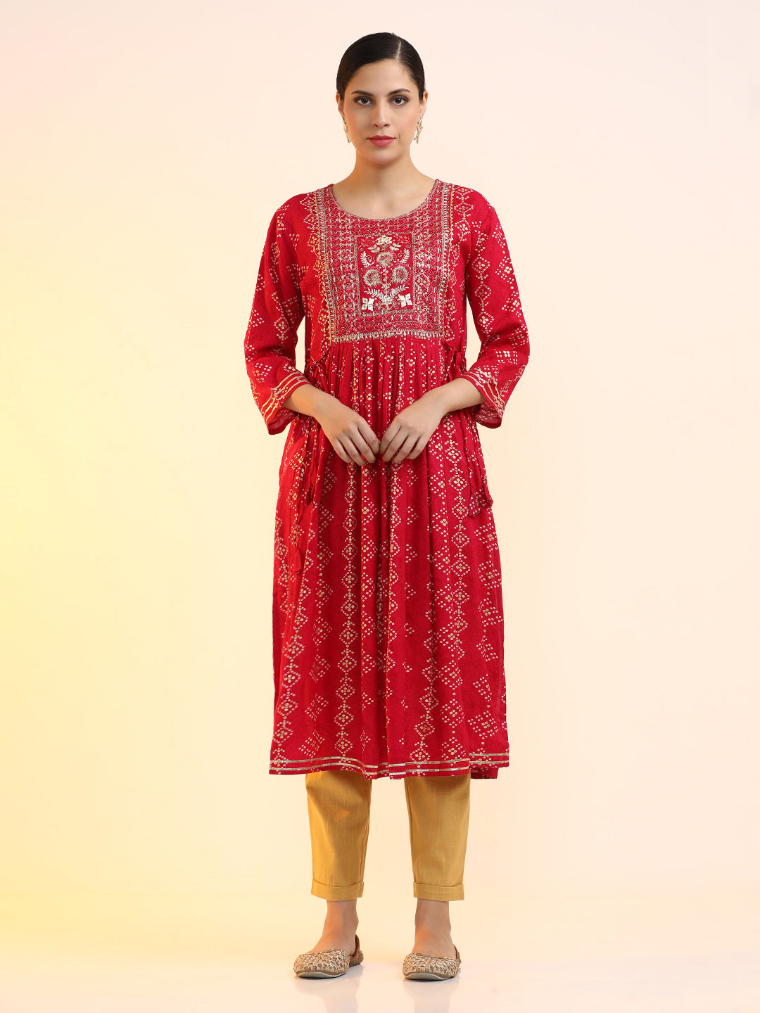 Embroidered A-Line Ethnic Motifs Kurta