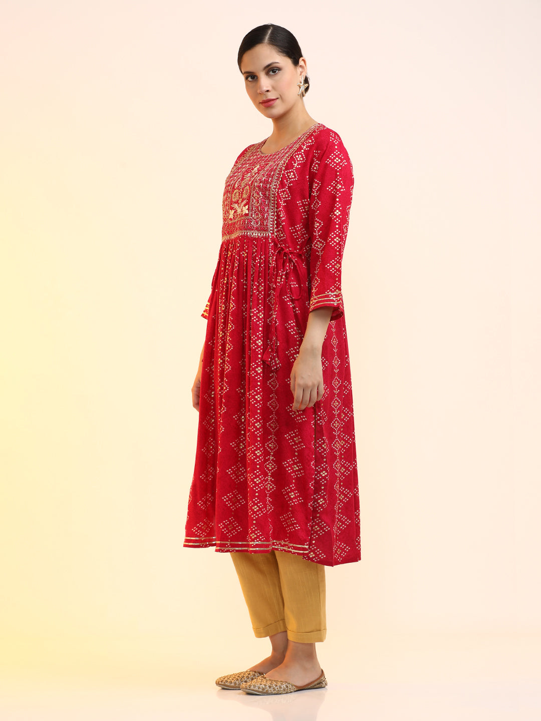 Embroidered A-Line Ethnic Motifs Kurta
