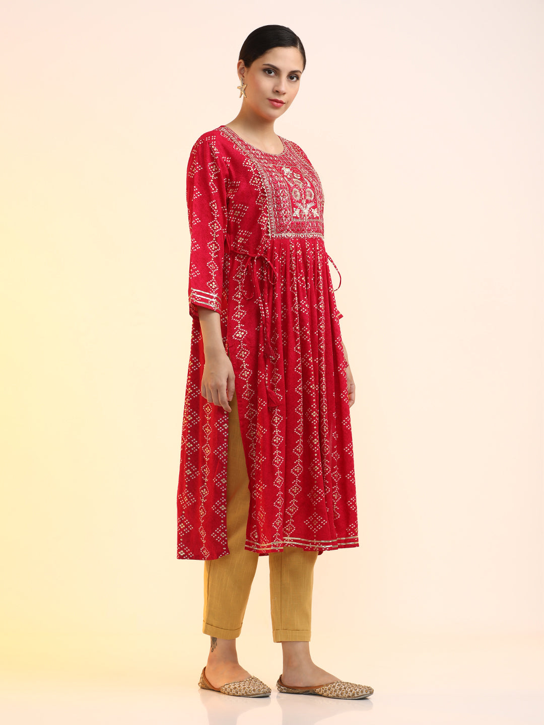 Embroidered A-Line Ethnic Motifs Kurta