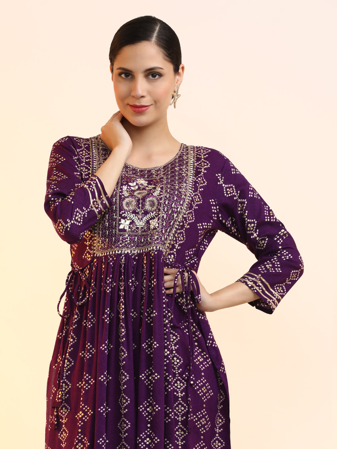 Embroidered A-Line Ethnic Motifs Kurta