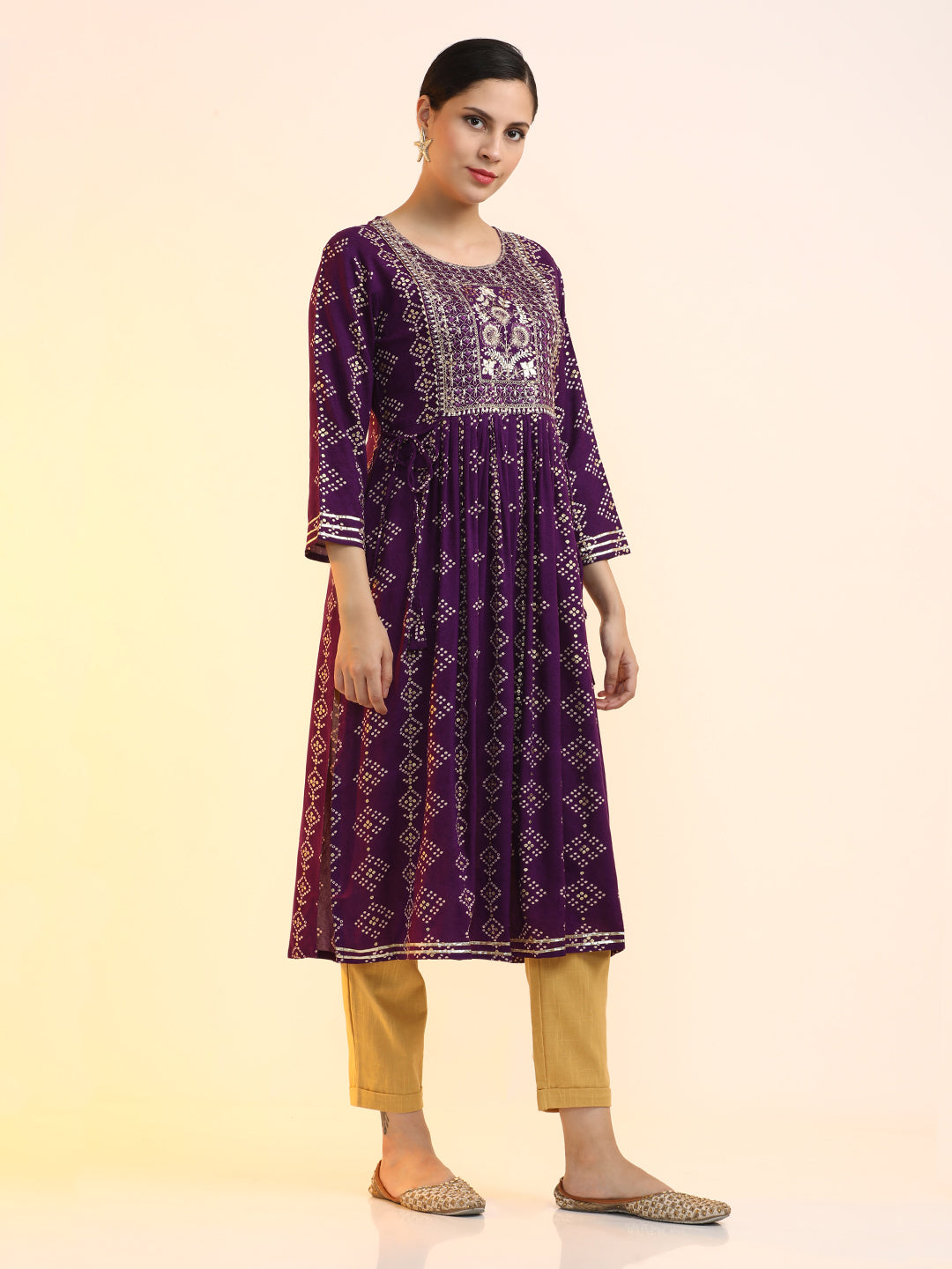 Embroidered A-Line Ethnic Motifs Kurta
