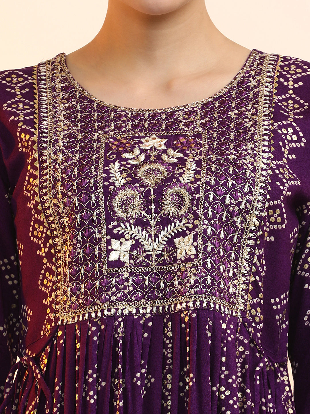 Embroidered A-Line Ethnic Motifs Kurta