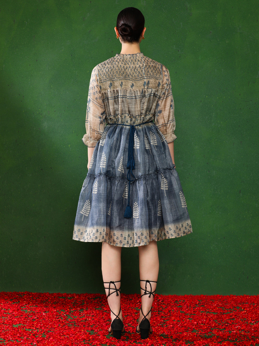 Floral Printed A-Line Cotton Blend Ethnic Dress