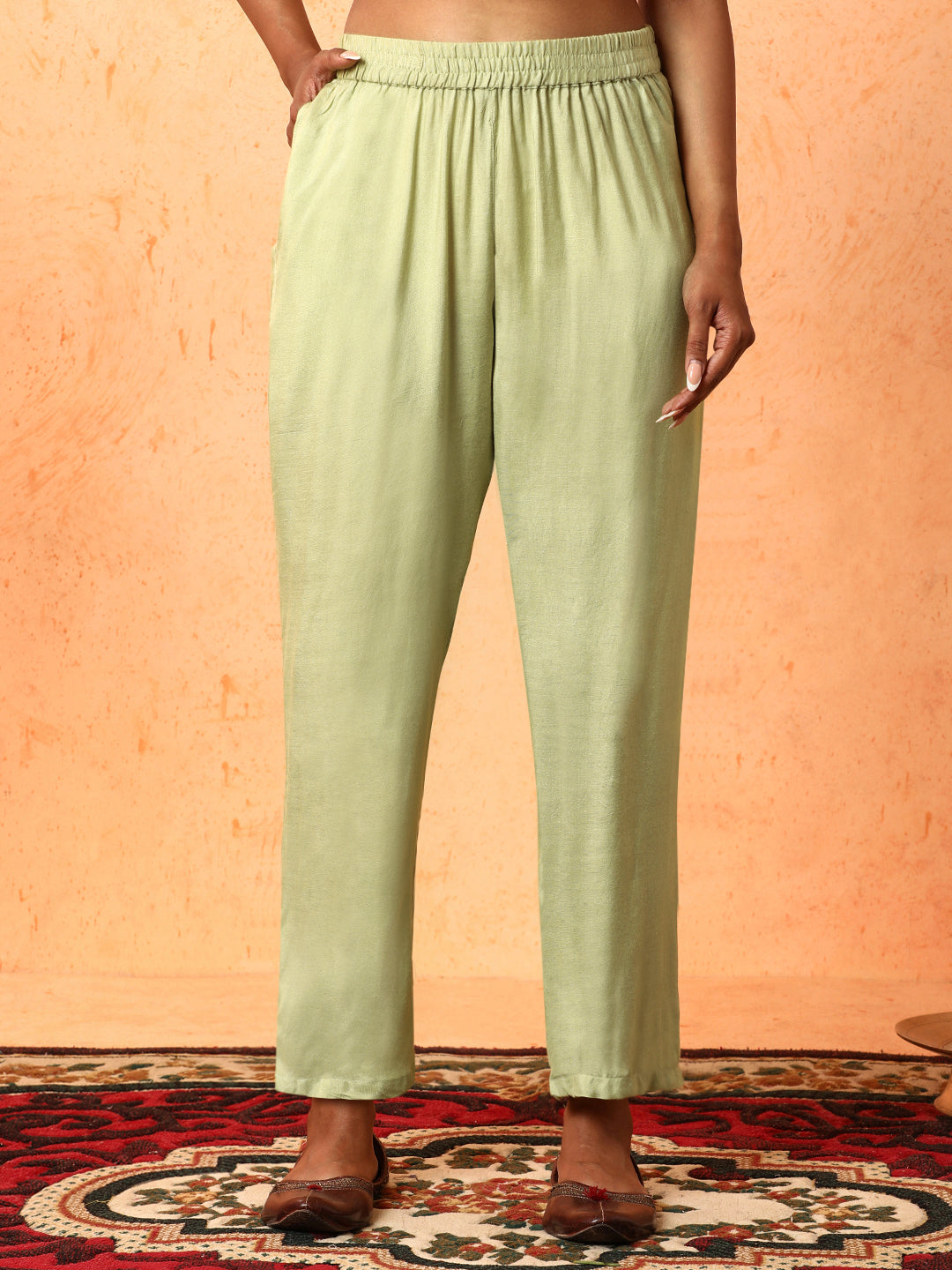 Floral Embroidered A-Line Organza Kurta & Trousers Sets