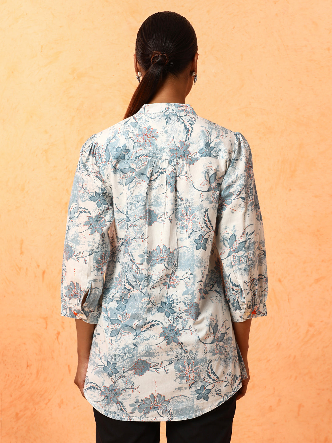 Floral Printed A-Line Pure Cotton Kurta