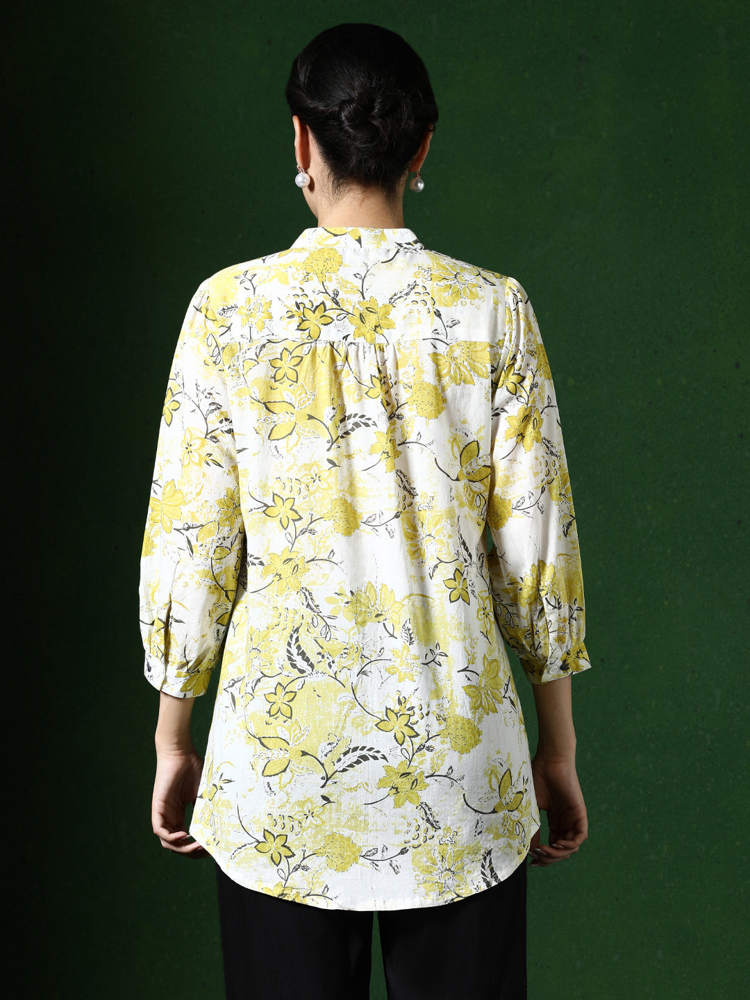 Floral Printed A-Line Pure Cotton Kurta