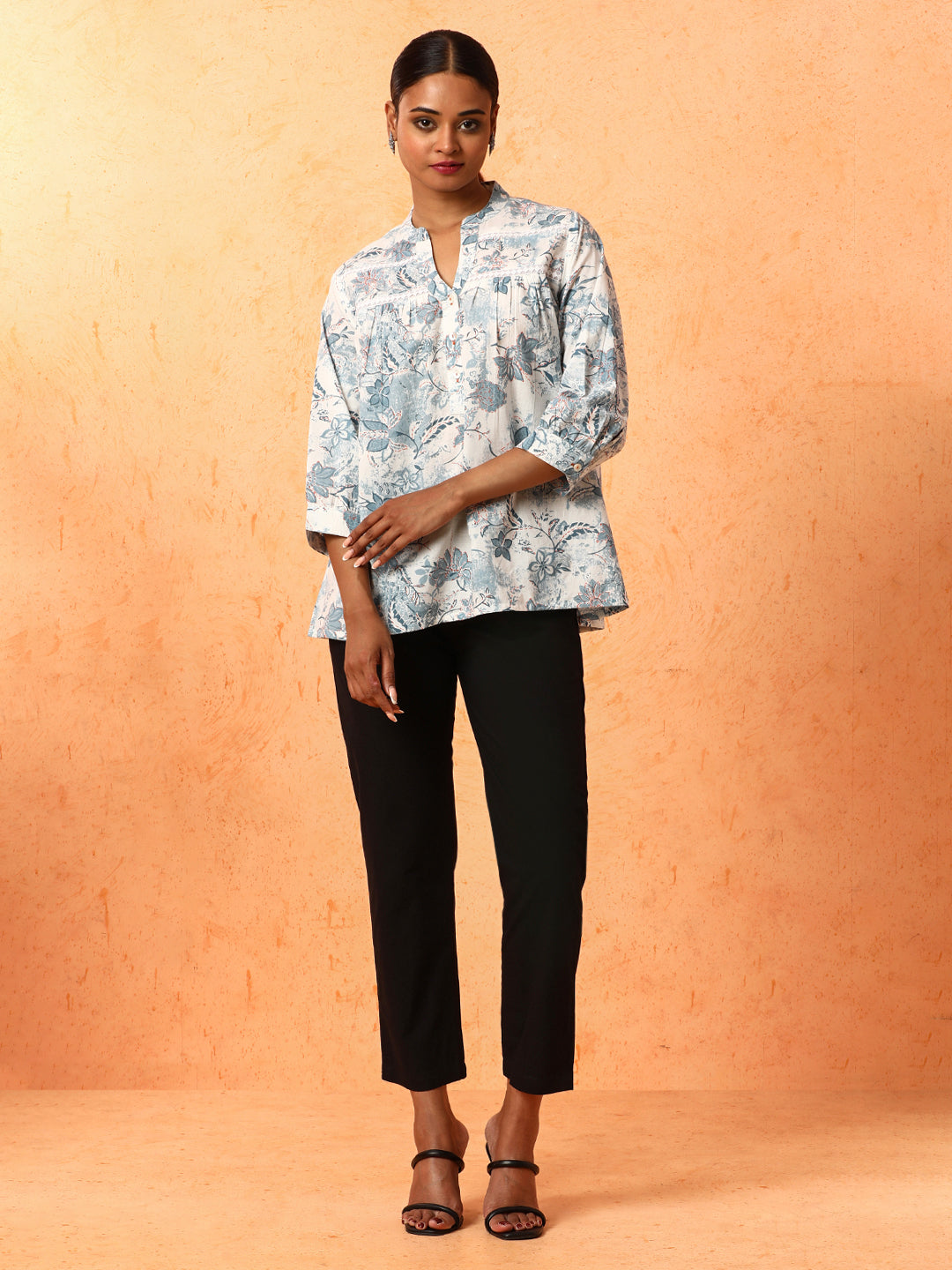 Floral Printed A-Line Pure Cotton Top