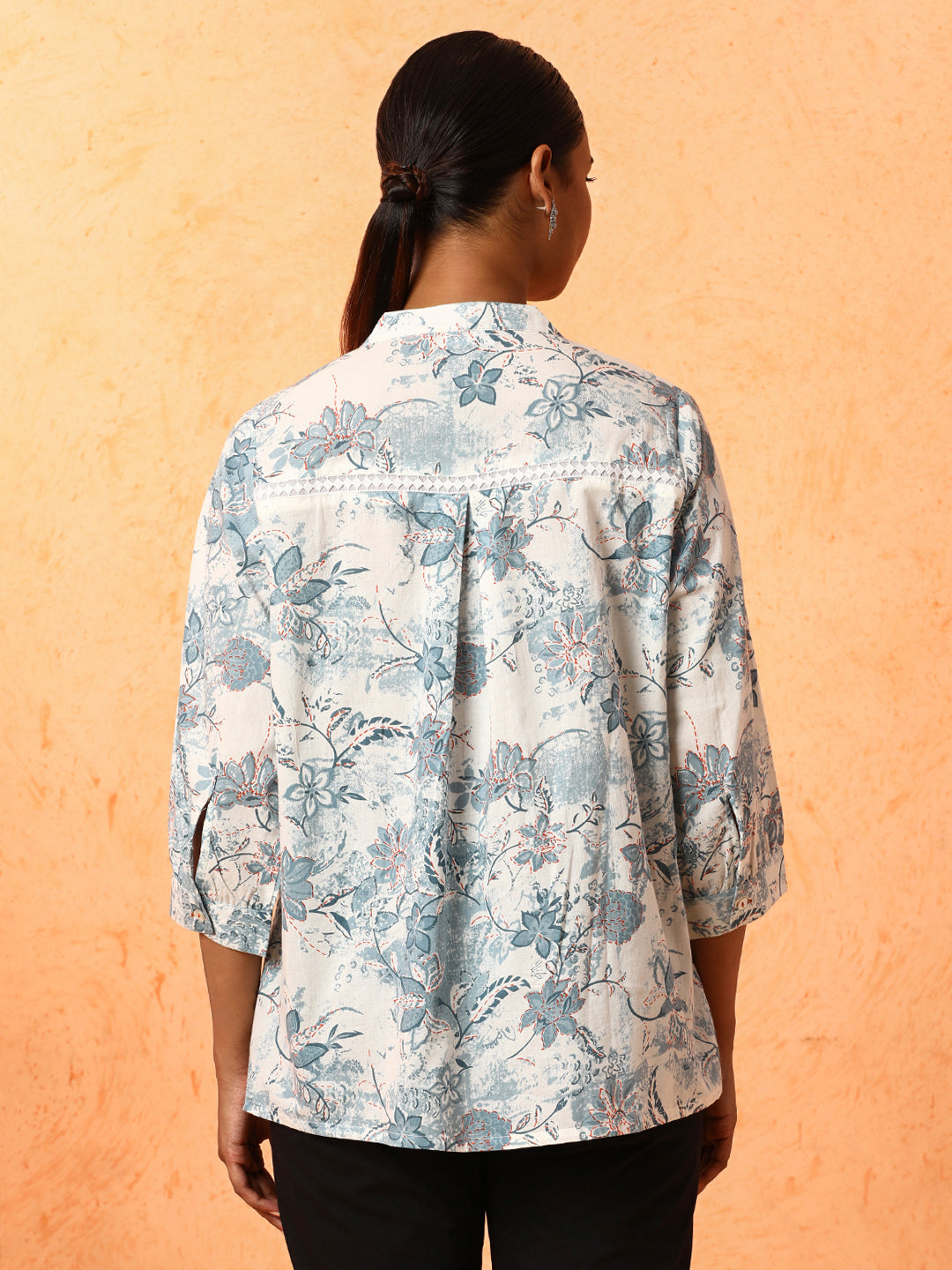 Floral Printed A-Line Pure Cotton Top