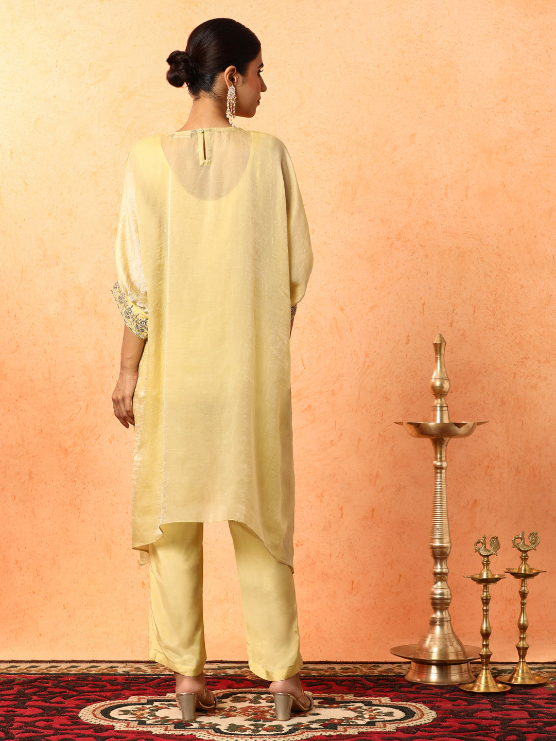 Floral Embroidered A-Line Organza Kurta & Trousers Sets