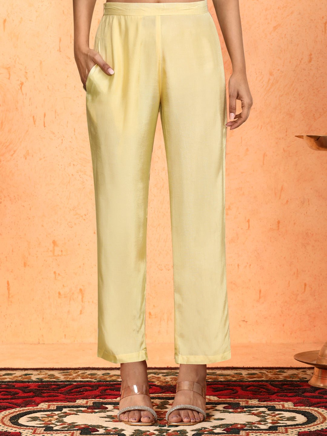 Floral Embroidered A-Line Organza Kurta & Trousers Sets