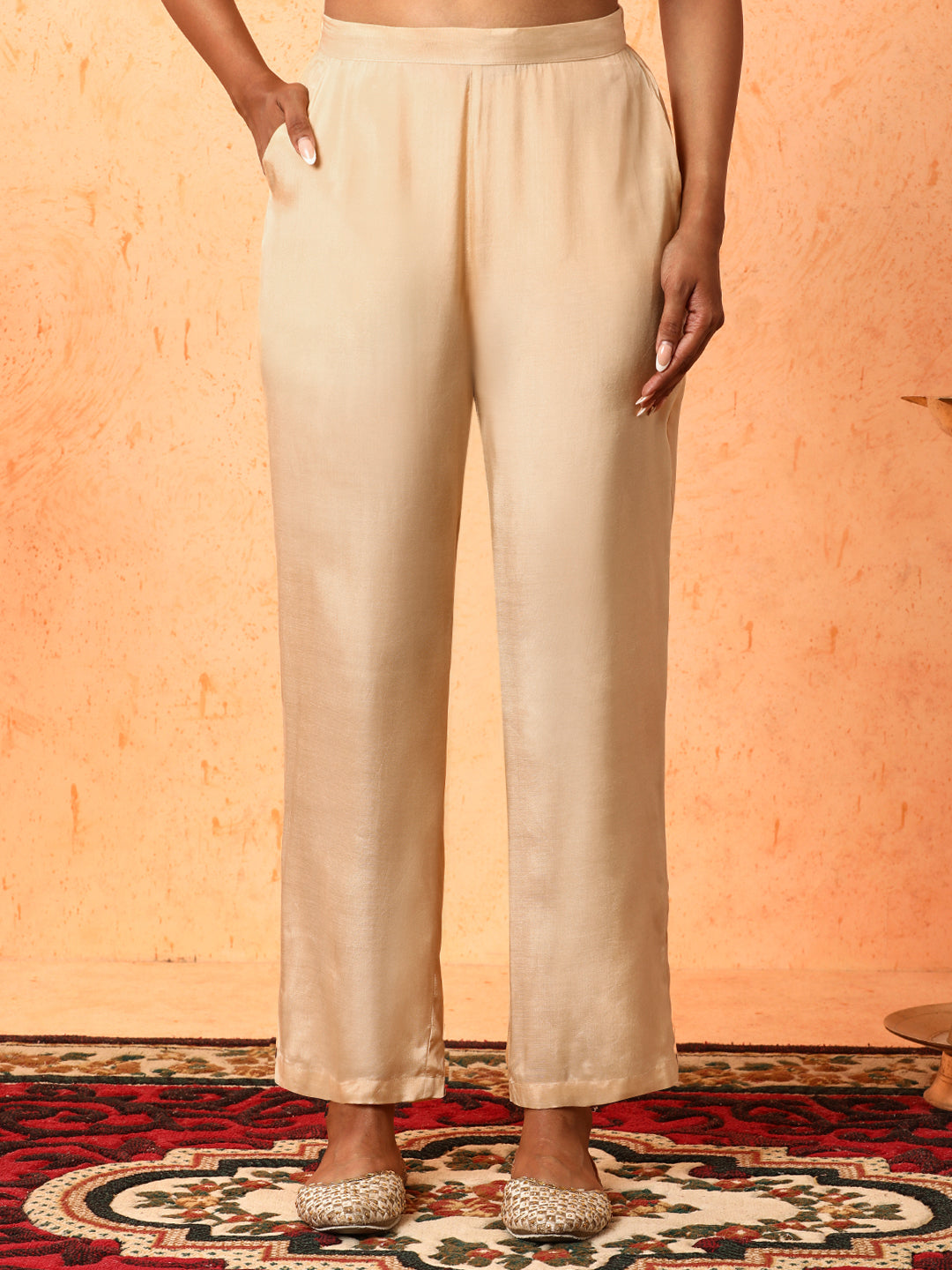 Floral Embroidered A-Line Organza Kurta & Trousers Sets