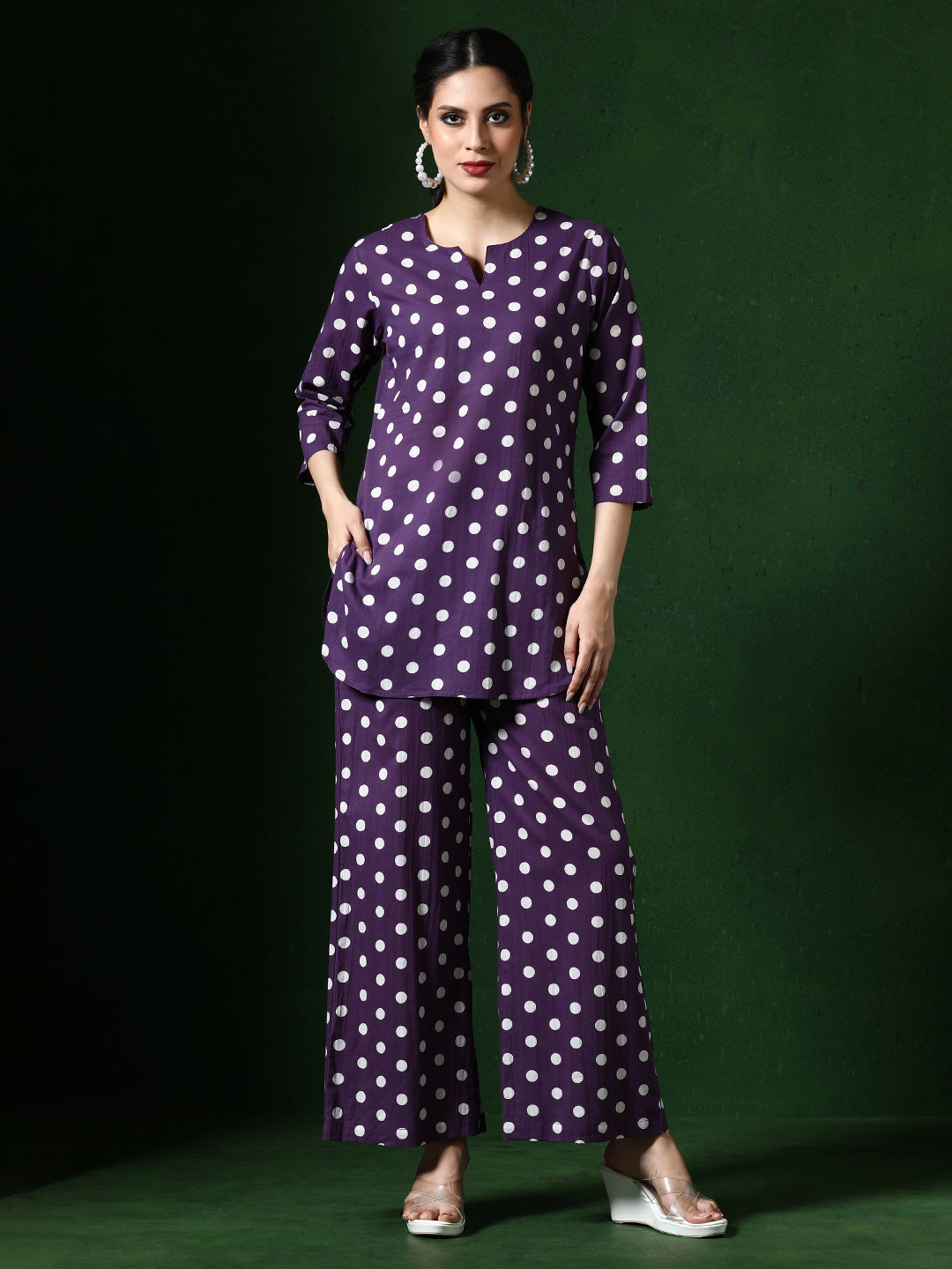 Floral Printed A-Line Pure Cotton Kurta & Palazzos Sets