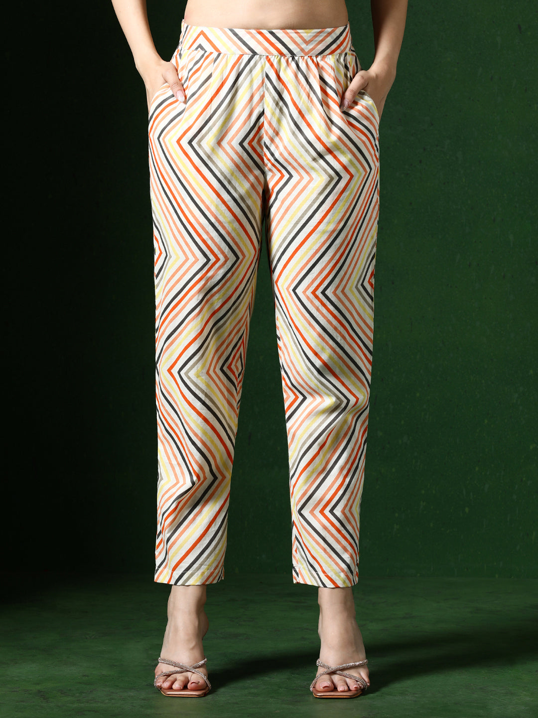 Floral Embroidered A-Line Pure Cotton Kurta & Trousers Sets