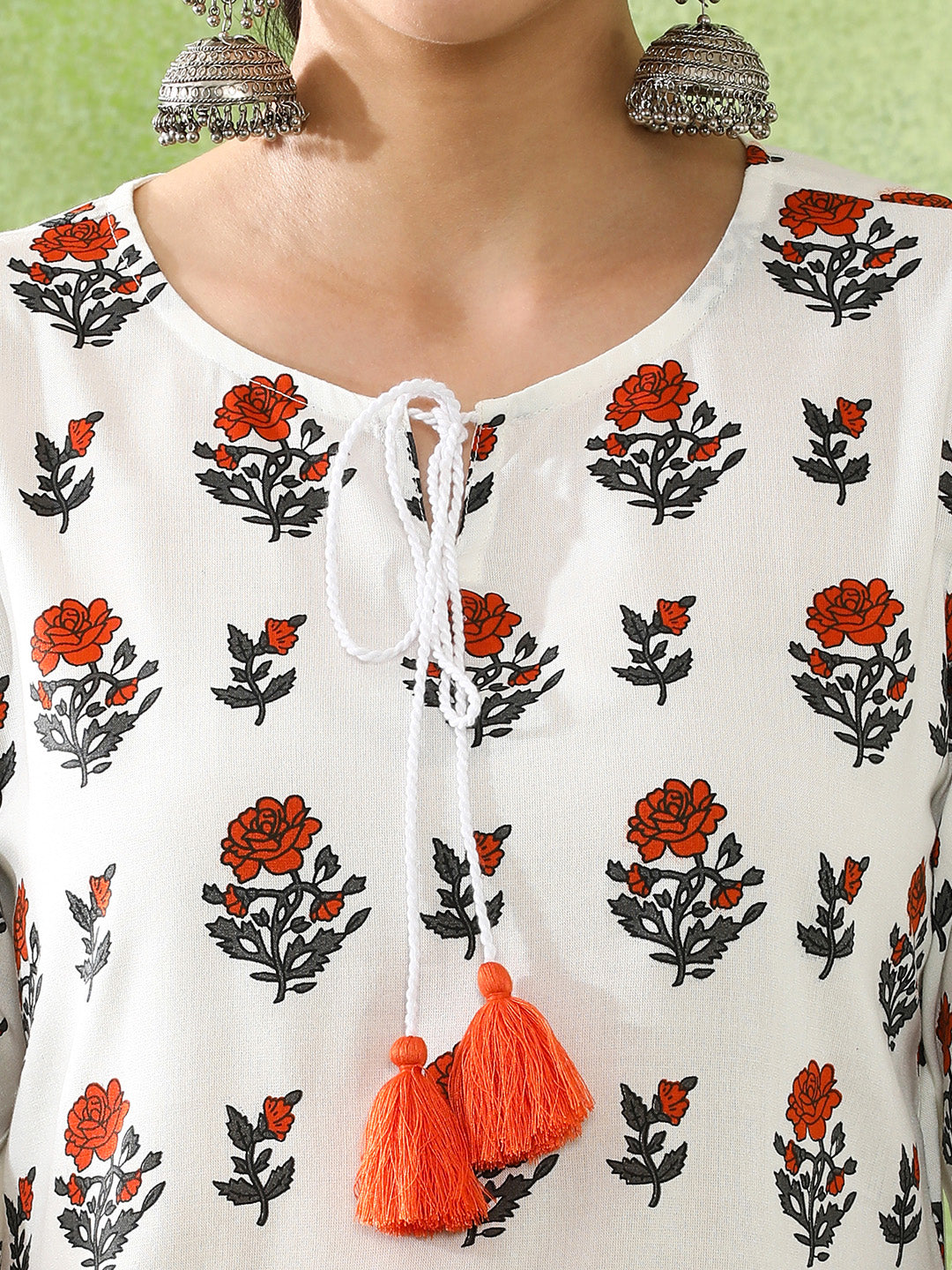 Floral Printed Straight Kurta & Trousers Sets