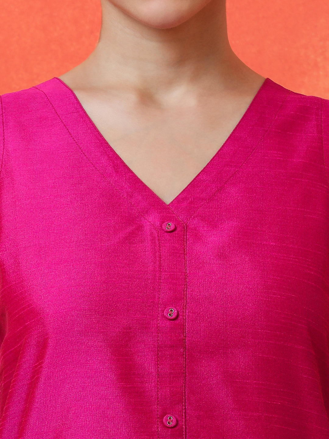 Solid Straight silk blend Kurta & Trousers Sets