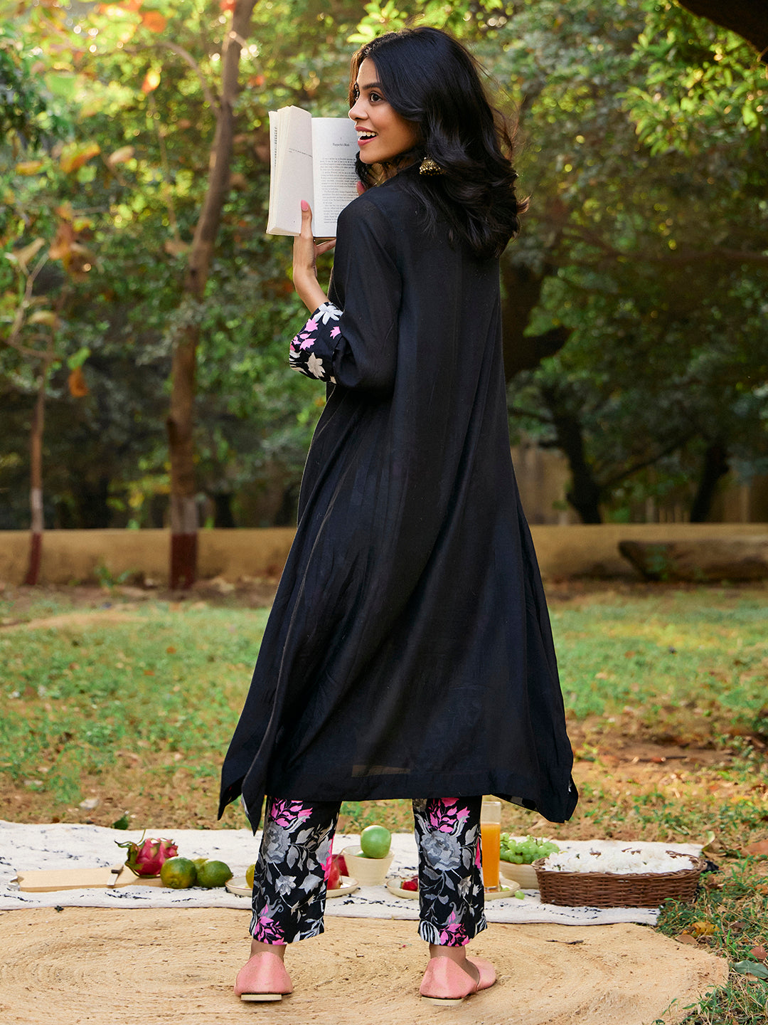 Embroidered A-Line Kurta & Trousers Sets