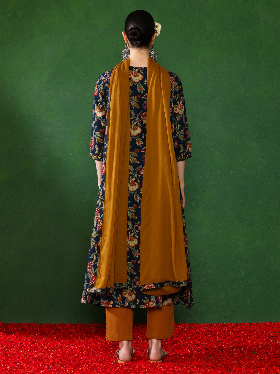 Floral Embroidered A-Line Kurta & Trousers Sets