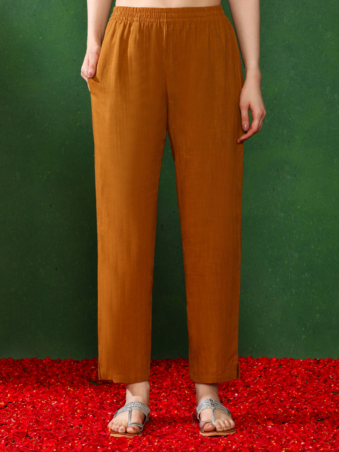 Floral Embroidered A-Line Kurta & Trousers Sets