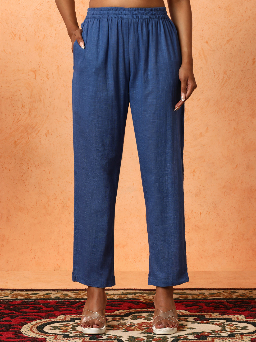 Floral Printed A-Line Pure Cotton Kurta & Trousers Sets