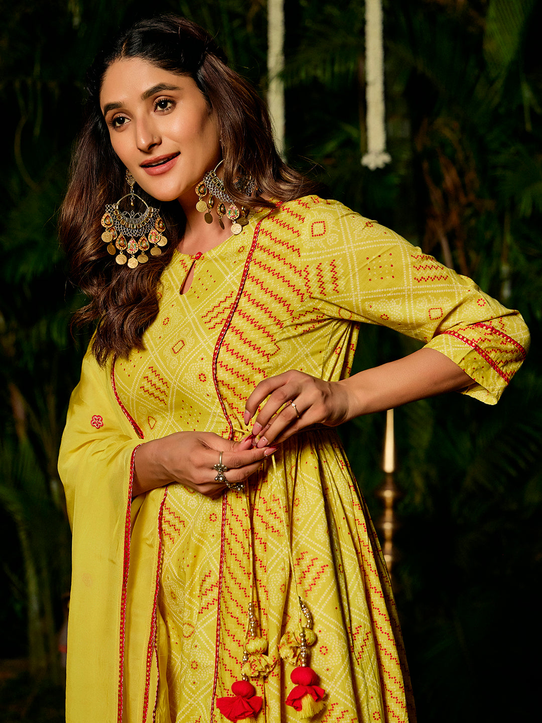 Embroidered A-Line Pure Cotton Kurta & Trousers Sets