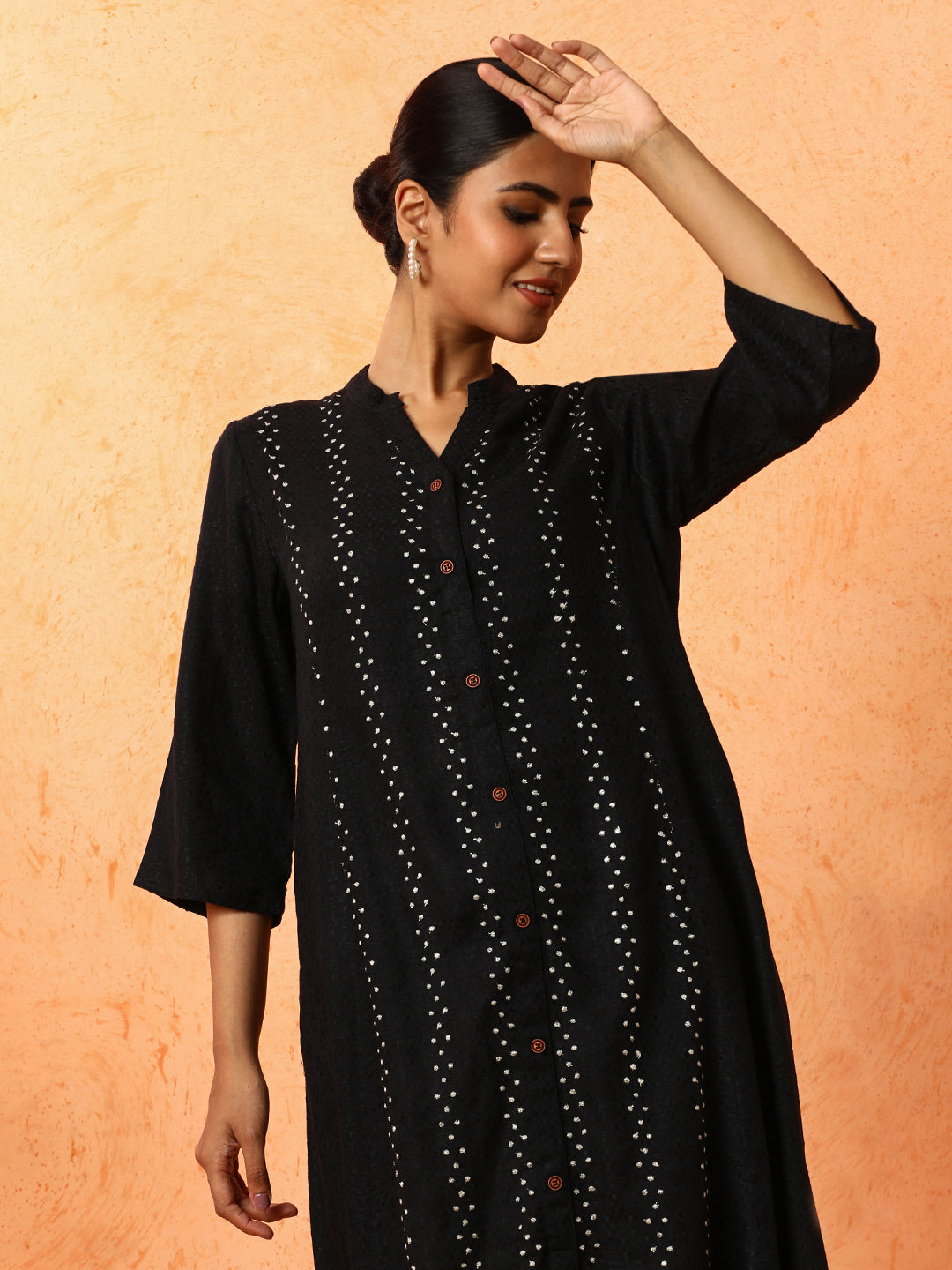 Floral Embroidered A-Line Kurta