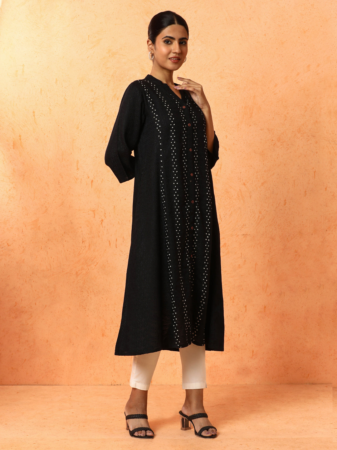 Floral Embroidered A-Line Kurta