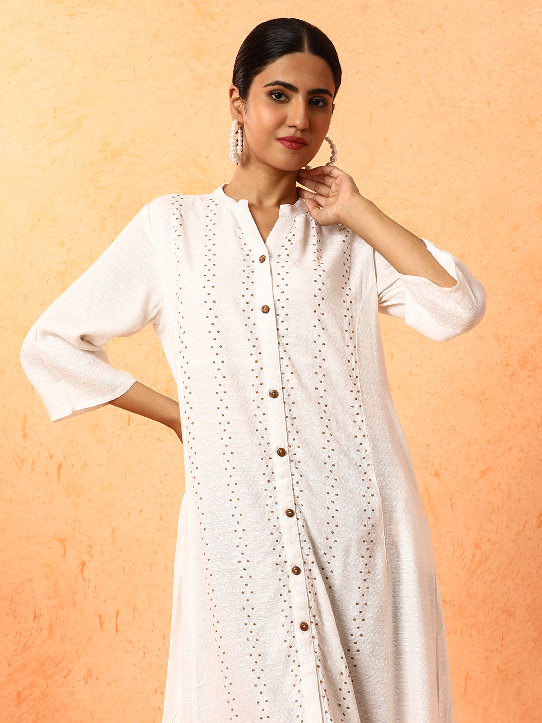 Floral Embroidered A-Line Kurta