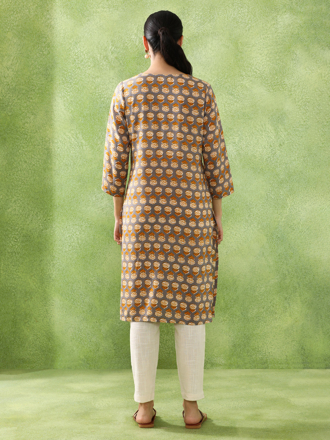 Floral Printed Straight Kurta