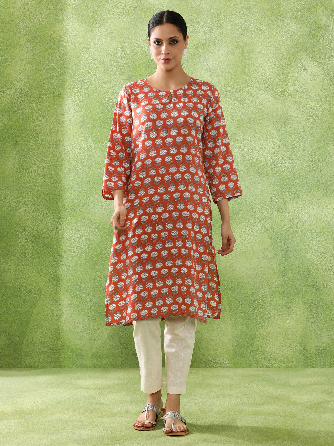Floral Printed Straight Kurta
