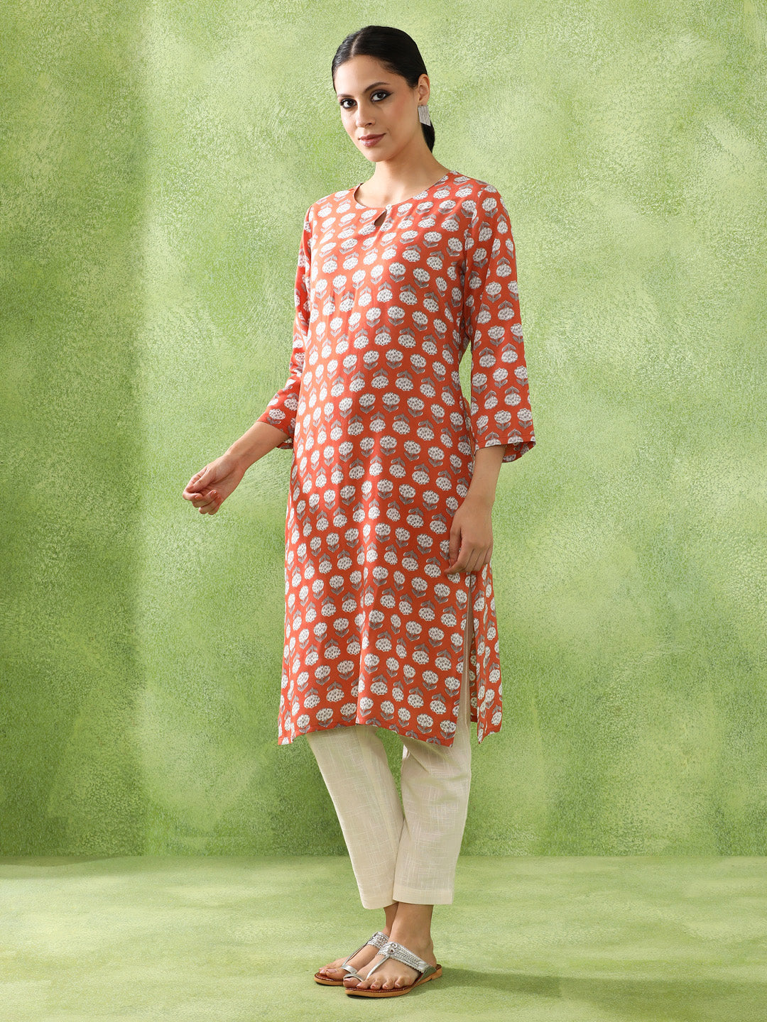 Floral Printed Straight Kurta