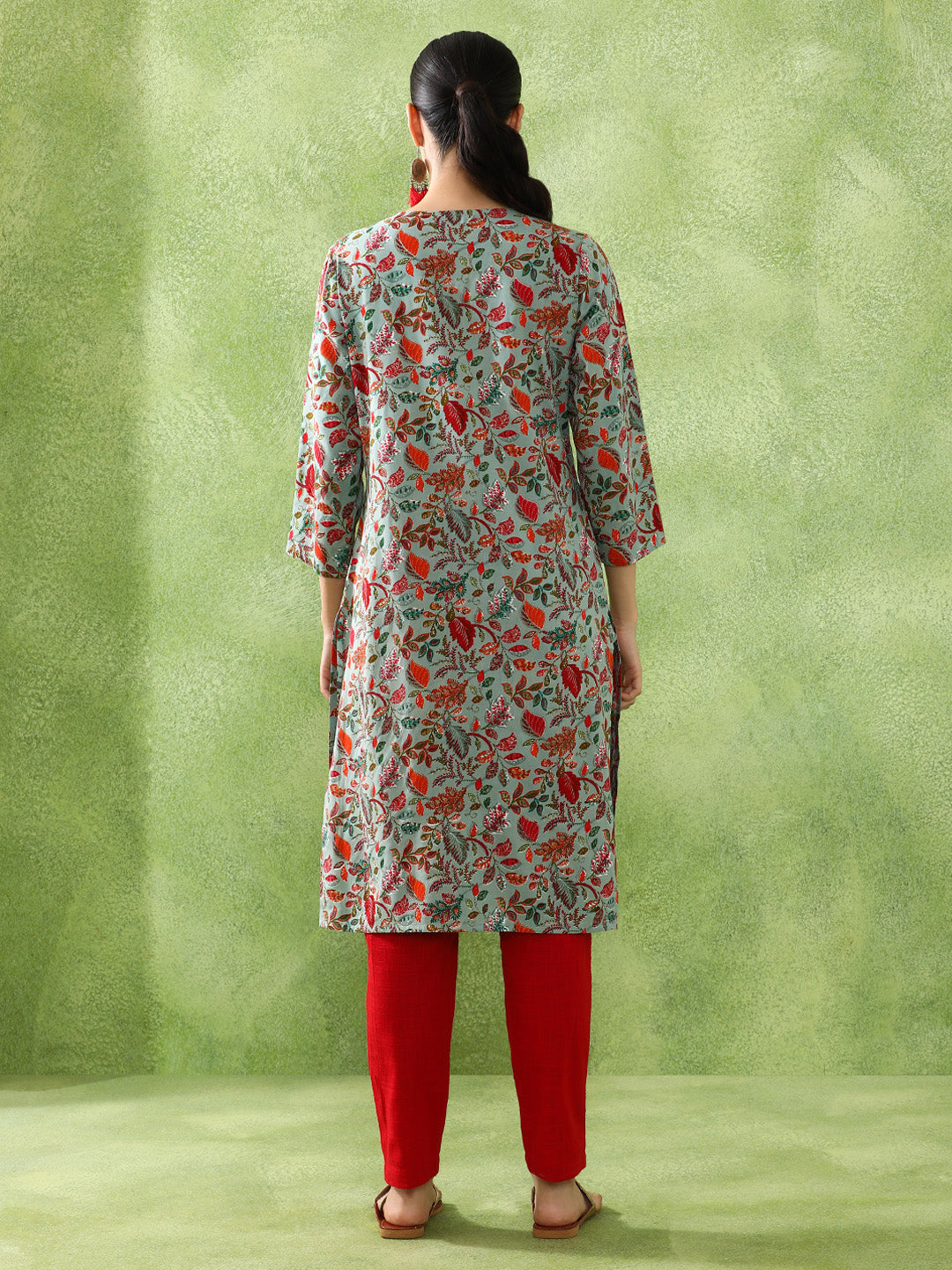 Floral Printed Straight Kurta