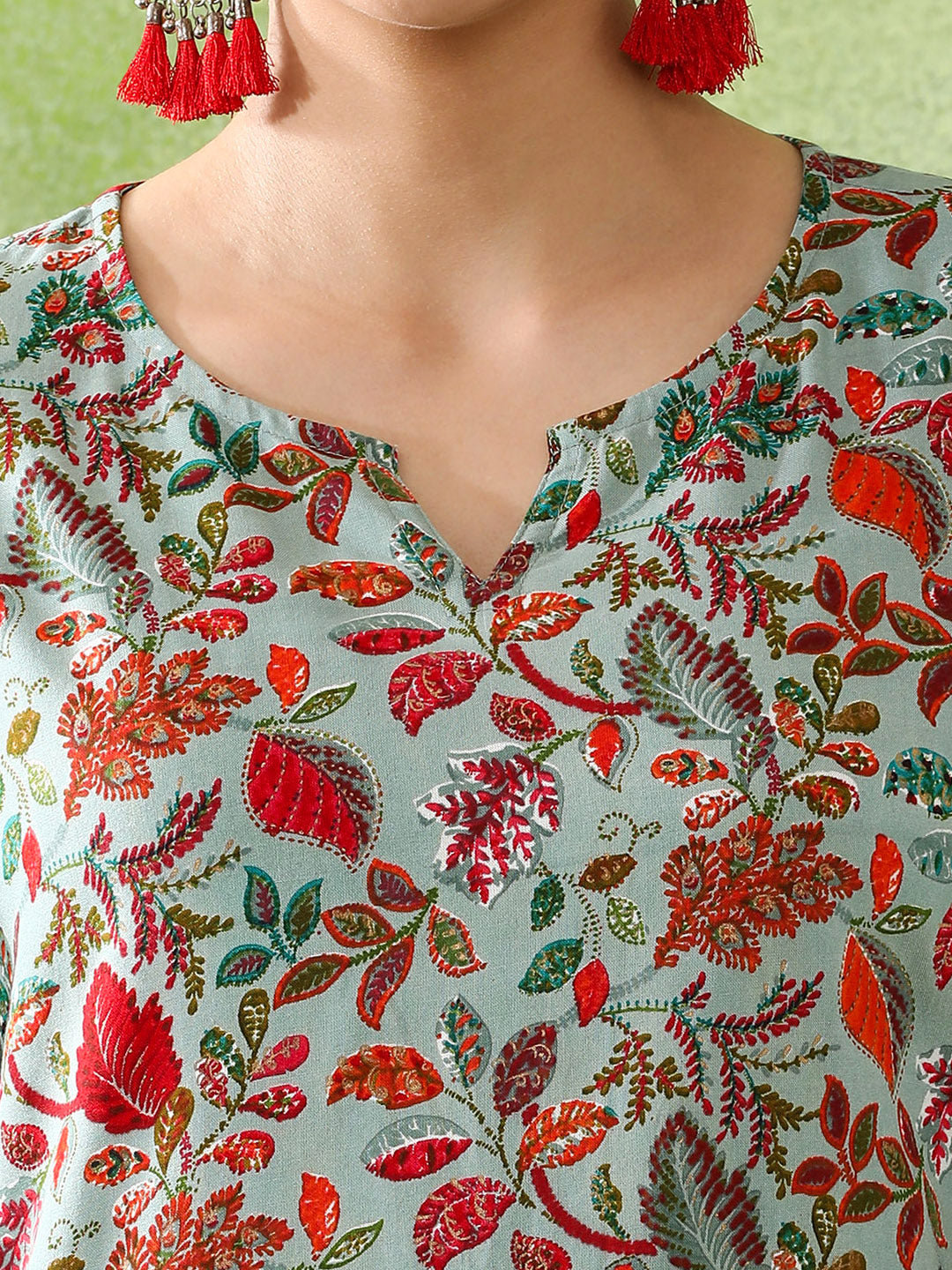 Floral Printed Straight Kurta