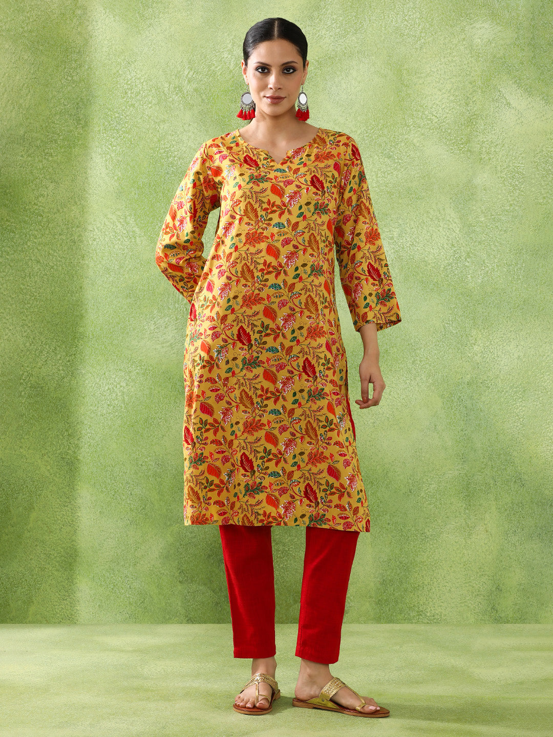 Floral Printed Straight Kurta