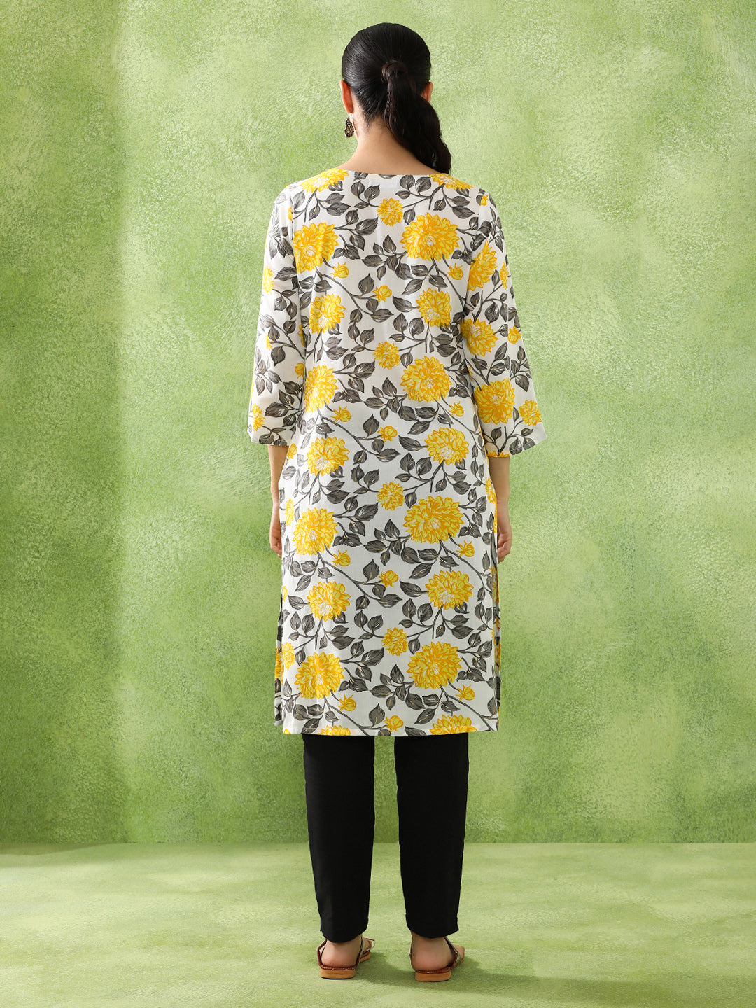 Floral Printed Straight Kurta