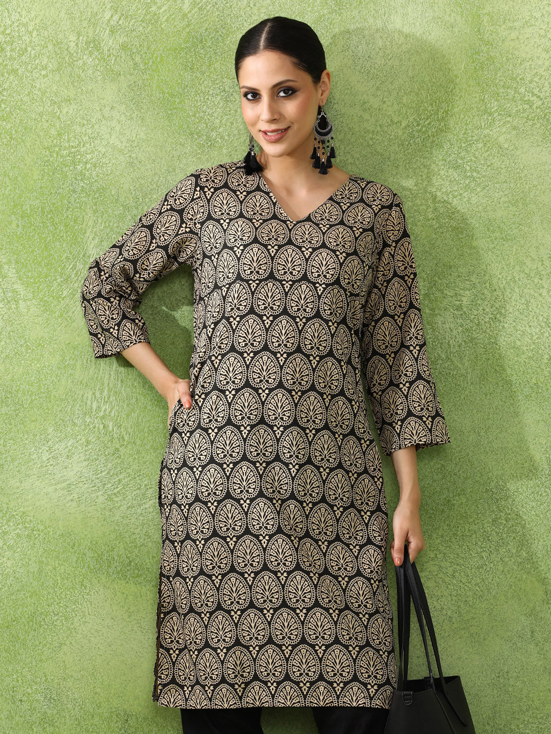 Floral Printed Straight Kurta