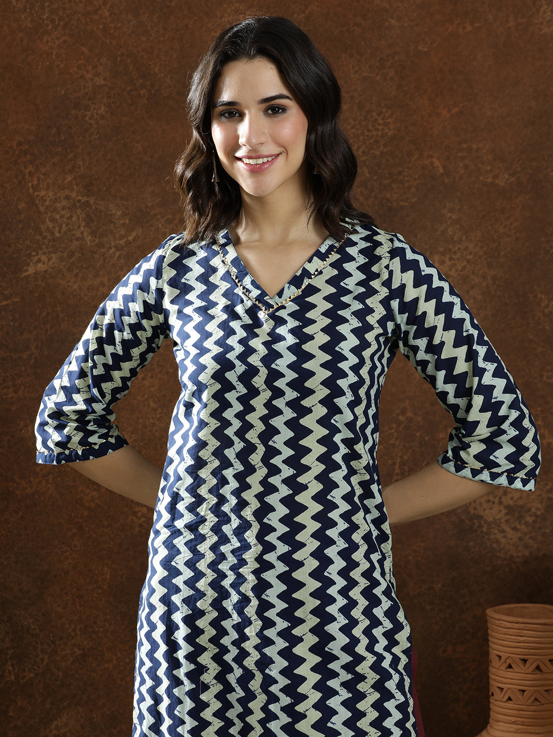 Floral Printed Straight Pure Cotton Kurta