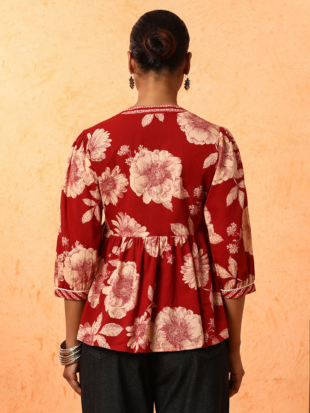 Solid Printed A-Line Pure Cotton Top