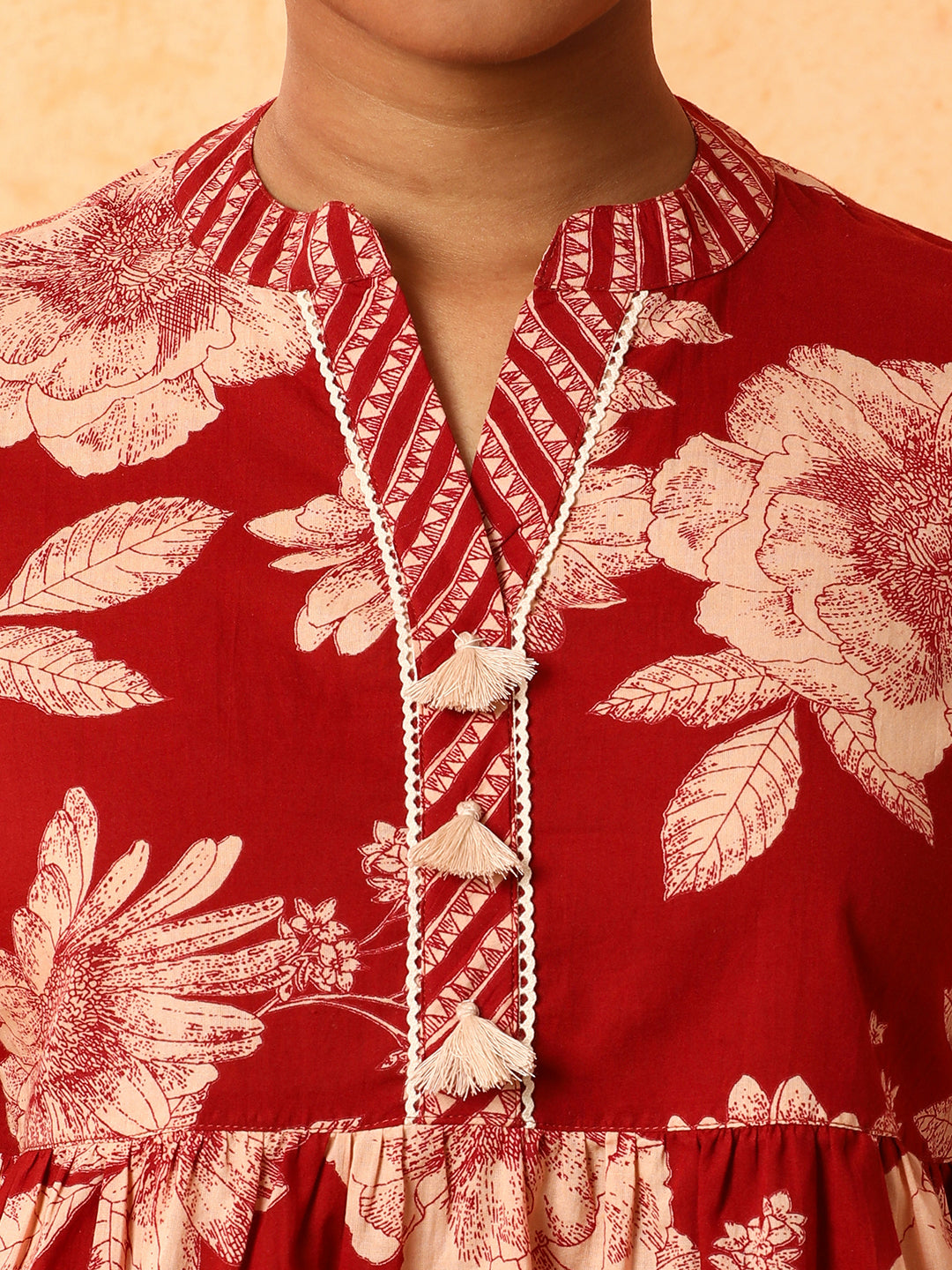 Solid Printed A-Line Pure Cotton Top