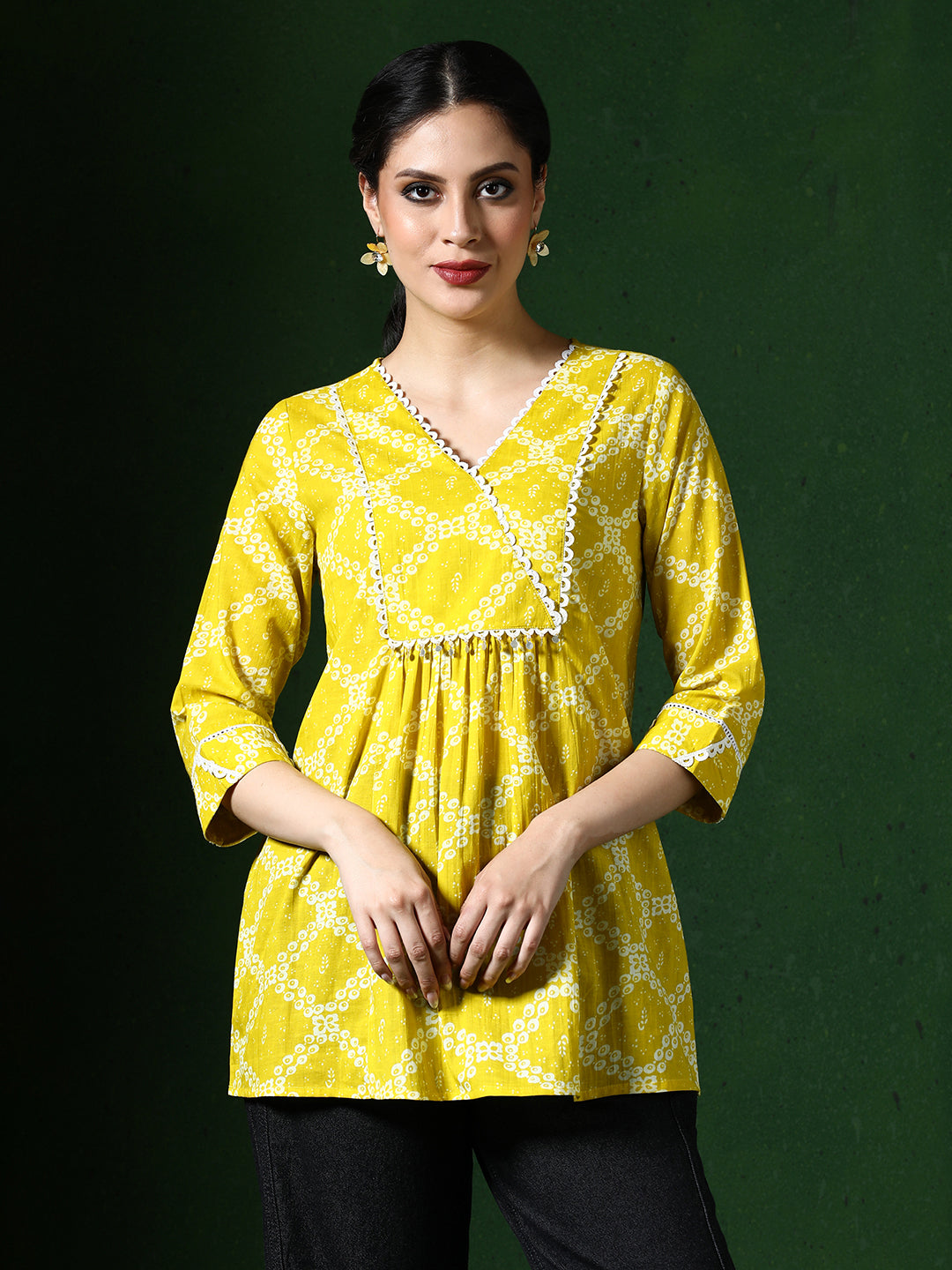 Floral Embroidered A-Line Pure Cotton Top