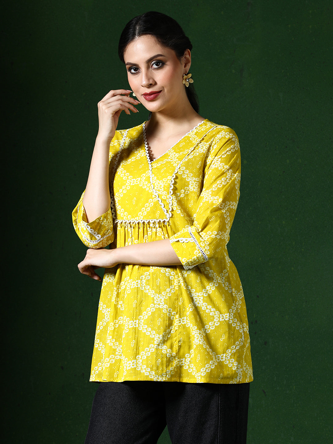 Floral Embroidered A-Line Pure Cotton Top